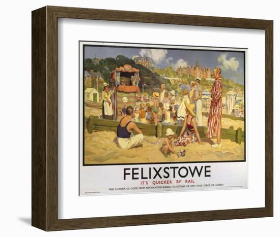 Felixstowe Punch and Judy Beach-null-Framed Art Print