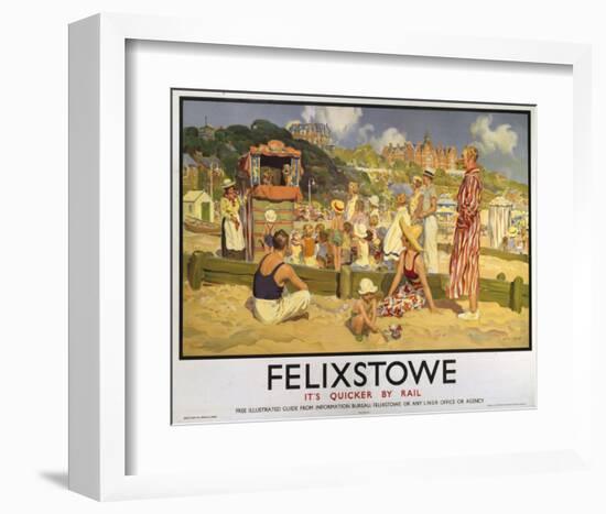 Felixstowe Punch and Judy Beach-null-Framed Art Print