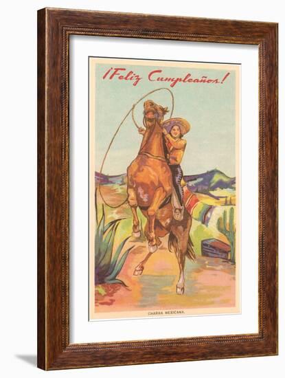 Feliz Cumpleanos, Charra Mexicana-null-Framed Art Print