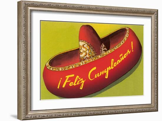 Feliz Cumpleanos on Sombrero-null-Framed Art Print