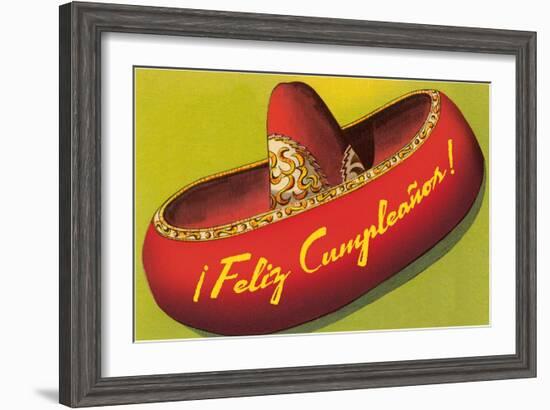Feliz Cumpleanos on Sombrero-null-Framed Art Print