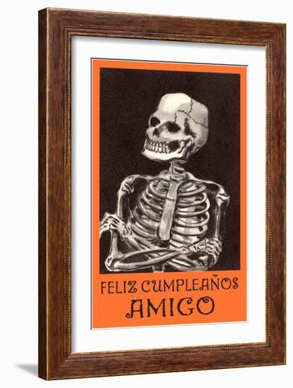 Feliz Cumpleanos, Skeleton-null-Framed Art Print