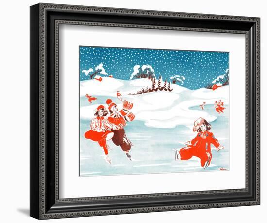 Fell on the Ice - Jack & Jill-Ann Eshner-Framed Giclee Print