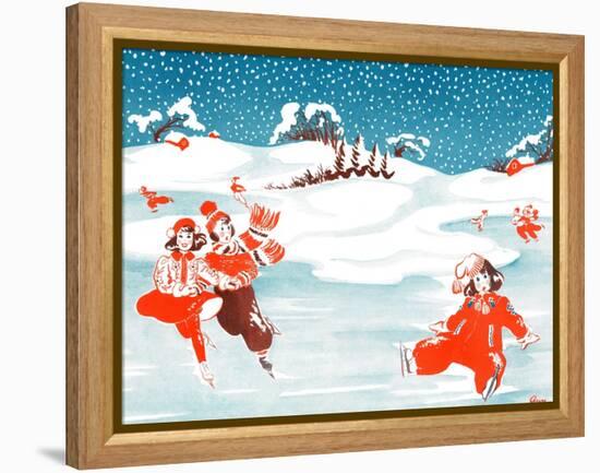 Fell on the Ice - Jack & Jill-Ann Eshner-Framed Premier Image Canvas