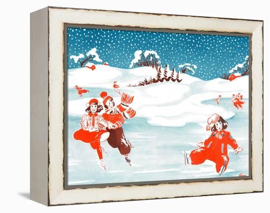 Fell on the Ice - Jack & Jill-Ann Eshner-Framed Premier Image Canvas