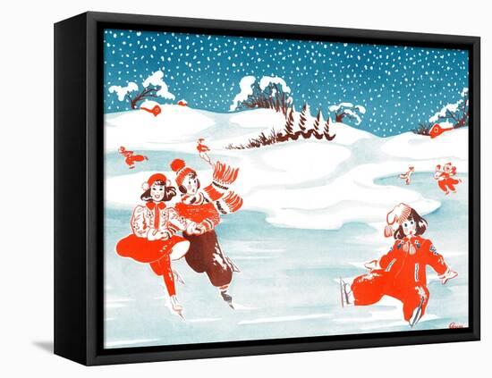 Fell on the Ice - Jack & Jill-Ann Eshner-Framed Premier Image Canvas