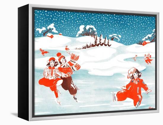 Fell on the Ice - Jack & Jill-Ann Eshner-Framed Premier Image Canvas