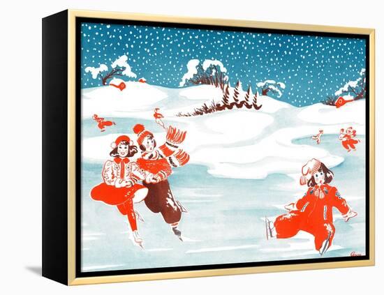 Fell on the Ice - Jack & Jill-Ann Eshner-Framed Premier Image Canvas