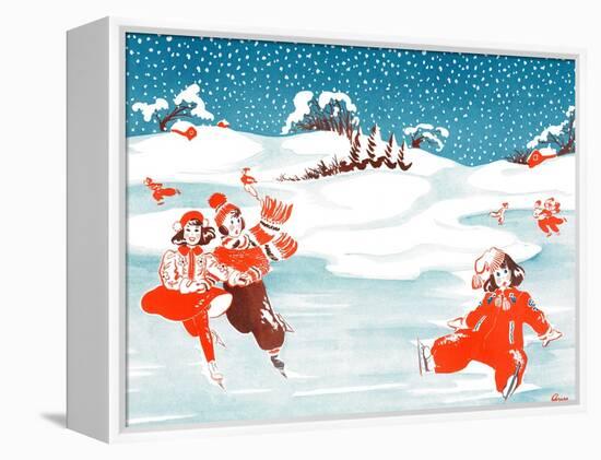 Fell on the Ice - Jack & Jill-Ann Eshner-Framed Premier Image Canvas