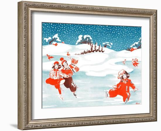 Fell on the Ice - Jack & Jill-Ann Eshner-Framed Giclee Print