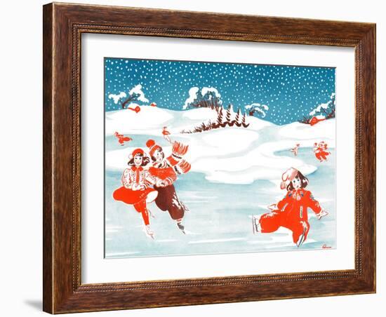 Fell on the Ice - Jack & Jill-Ann Eshner-Framed Giclee Print