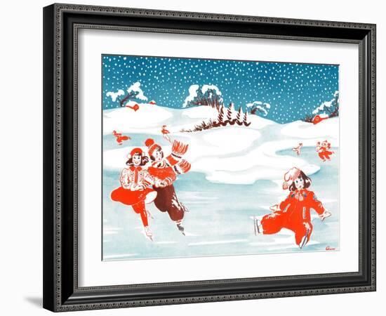 Fell on the Ice - Jack & Jill-Ann Eshner-Framed Giclee Print