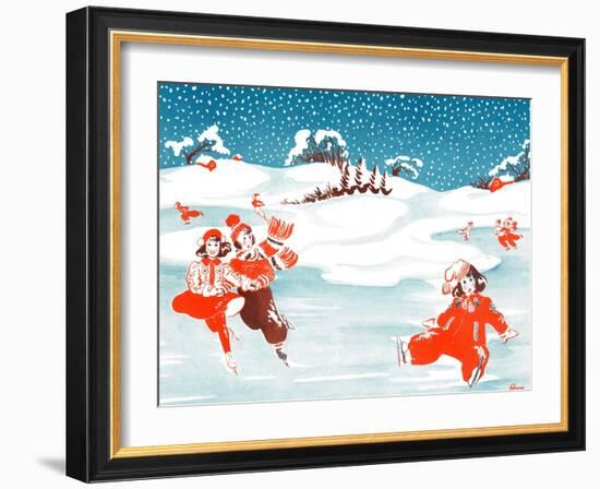 Fell on the Ice - Jack & Jill-Ann Eshner-Framed Giclee Print