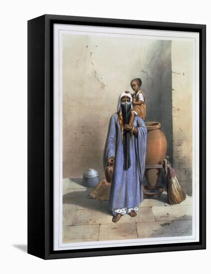 Fellah Woman and Child, Illustration from The Valley of the Nile, Engraved by Charles Bour-Achille-Constant-Théodore-Émile Prisse d'Avennes-Framed Premier Image Canvas