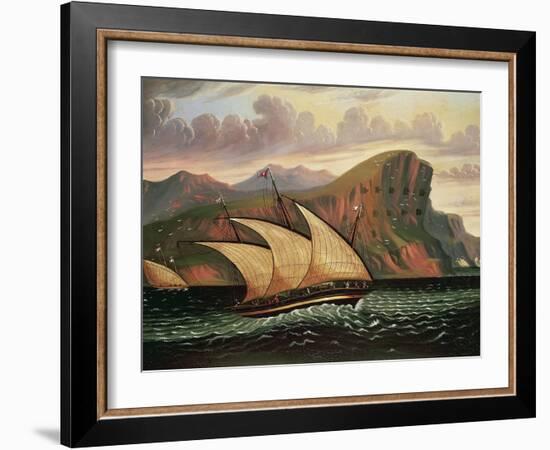 Felucca in Gibraltar-Thomas Chambers-Framed Giclee Print