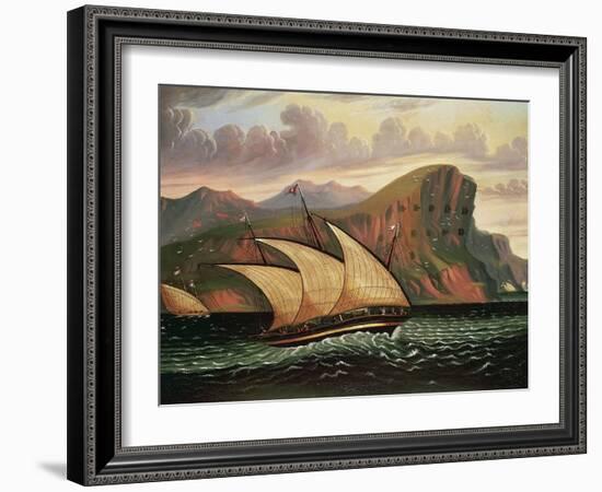 Felucca in Gibraltar-Thomas Chambers-Framed Giclee Print