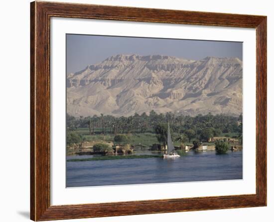 Felucca on the River Nile, Looking Towards Valley of the Kings, Luxor, Thebes, Egypt-Gavin Hellier-Framed Photographic Print