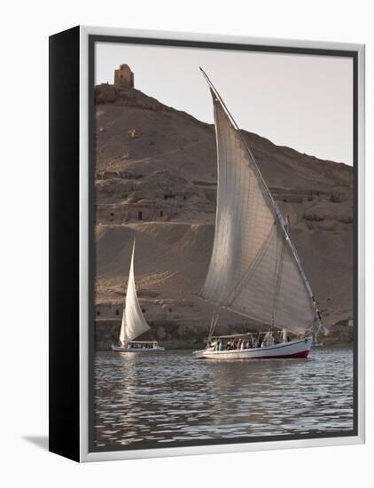 Felucca Sailing on the River Nile Near Aswan, Egypt, North Africa, Africa-Michael DeFreitas-Framed Premier Image Canvas