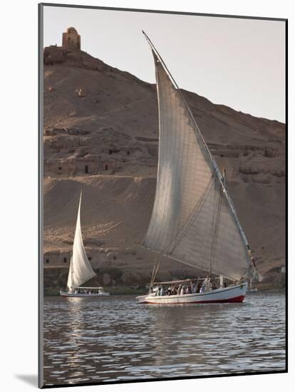 Felucca Sailing on the River Nile Near Aswan, Egypt, North Africa, Africa-Michael DeFreitas-Mounted Photographic Print