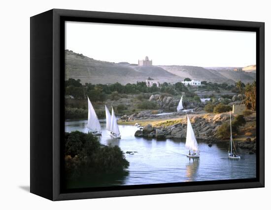 Feluccas on the Nile near the island of Philae, Egypt-Werner Forman-Framed Premier Image Canvas