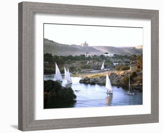 Feluccas on the Nile near the island of Philae, Egypt-Werner Forman-Framed Photographic Print