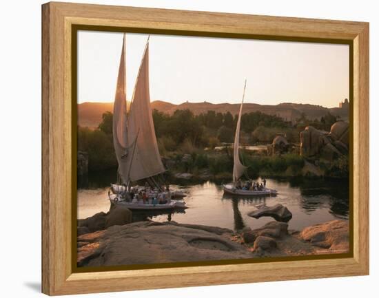 Feluccas on the Nile River-Walter Bibikow-Framed Premier Image Canvas