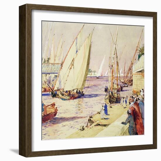 Feluccas on the Trading Route, 1910-Charles Edward Dixon-Framed Giclee Print