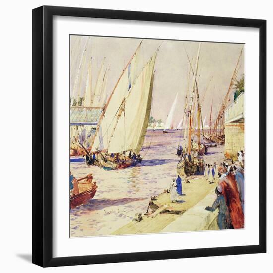 Feluccas on the Trading Route, 1910-Charles Edward Dixon-Framed Giclee Print