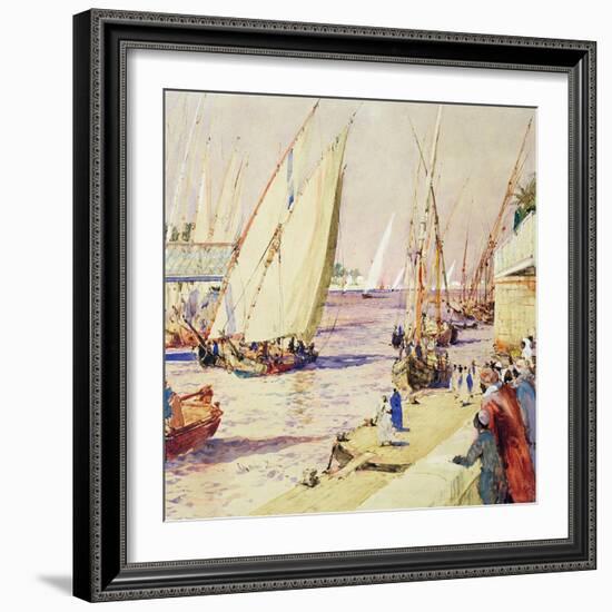 Feluccas on the Trading Route, 1910-Charles Edward Dixon-Framed Giclee Print