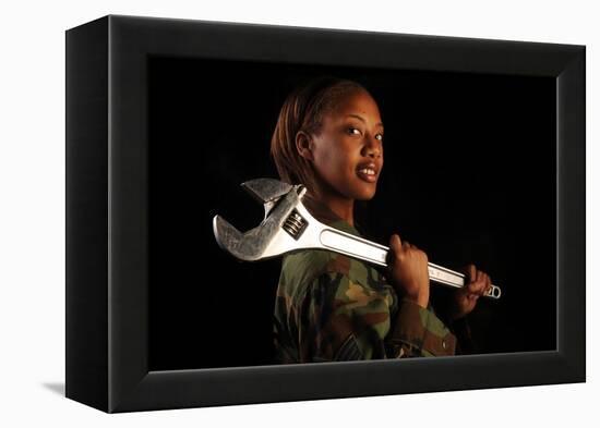 Female Airman Vehicle Maintenance Journeyman at Nellis Air Force Base, 2010-null-Framed Stretched Canvas