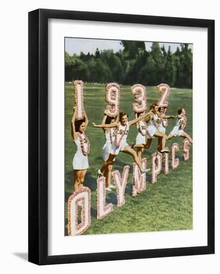 Female Athletes Perform a Routine to Publicise the 1932 Los Angeles Olympics-null-Framed Photographic Print