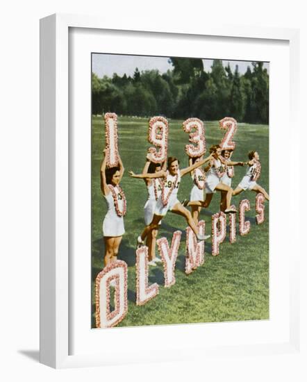 Female Athletes Perform a Routine to Publicise the 1932 Los Angeles Olympics-null-Framed Photographic Print