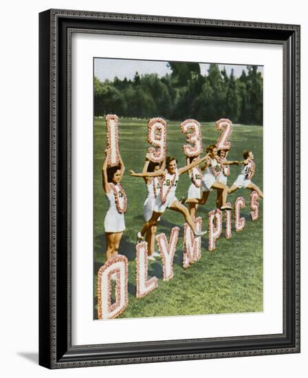 Female Athletes Perform a Routine to Publicise the 1932 Los Angeles Olympics-null-Framed Photographic Print