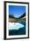 Female Backpacker Stands On A Floating Shelf Of Snow Melt On Small Lake Along E Lostine River Trail-Ben Herndon-Framed Photographic Print