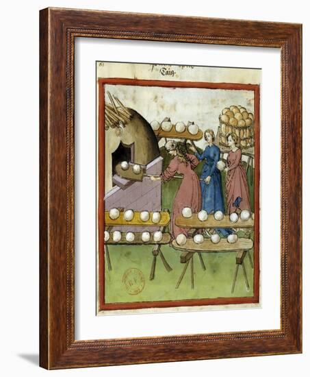 Female Bakers Making Bread - 14Th Cent. Illumination-null-Framed Giclee Print