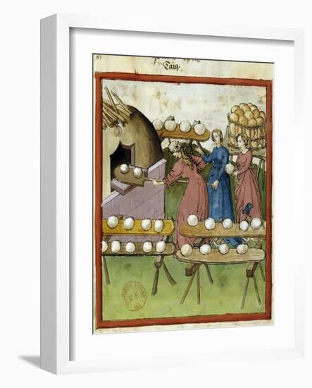 Female Bakers Making Bread - 14Th Cent. Illumination-null-Framed Giclee Print