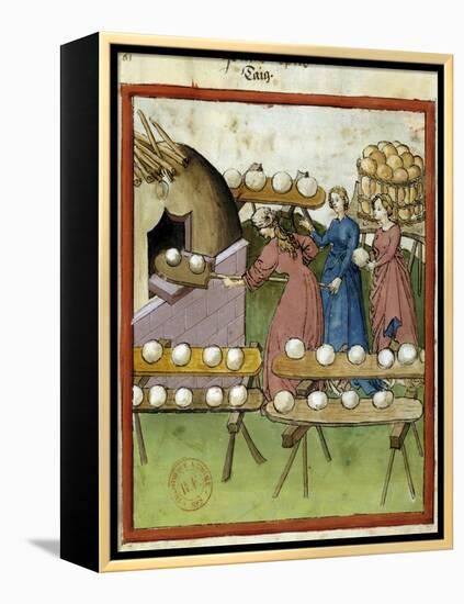 Female Bakers Making Bread - 14Th Cent. Illumination-null-Framed Premier Image Canvas