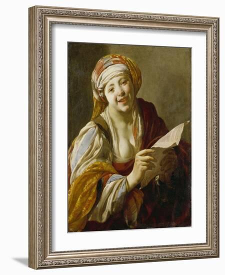 Female Balladeer, 1628-Hendrick Ter Brugghen-Framed Giclee Print