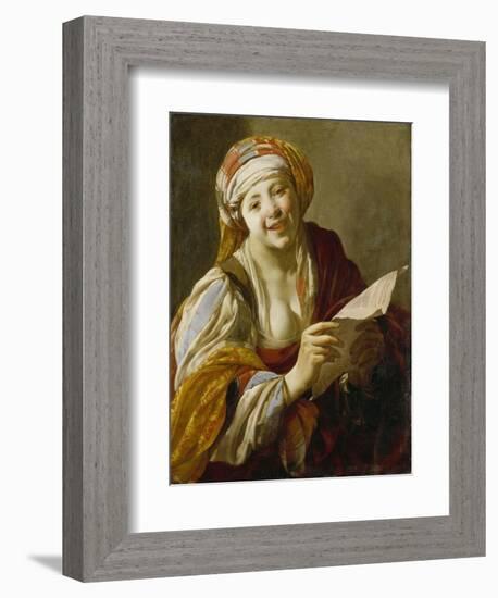 Female Balladeer, 1628-Hendrick Ter Brugghen-Framed Giclee Print