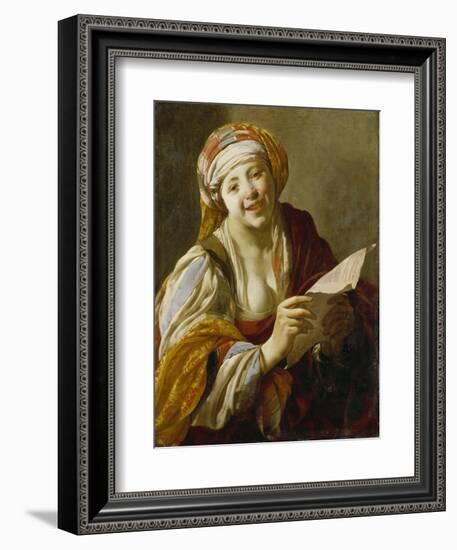 Female Balladeer, 1628-Hendrick Ter Brugghen-Framed Giclee Print