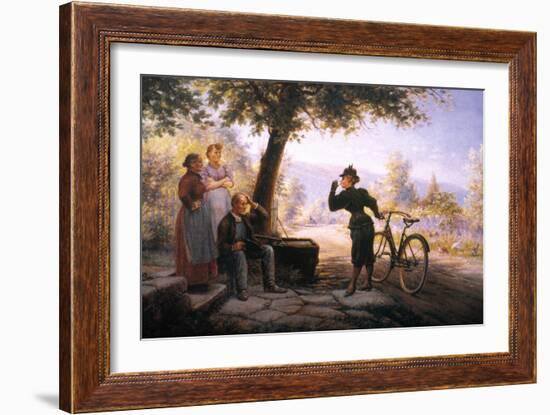 Female Bicyclist, 1892-Edward Lamson Henry-Framed Giclee Print