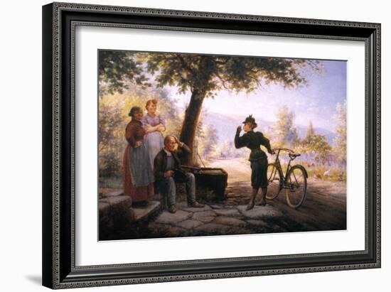 Female Bicyclist, 1892-Edward Lamson Henry-Framed Giclee Print