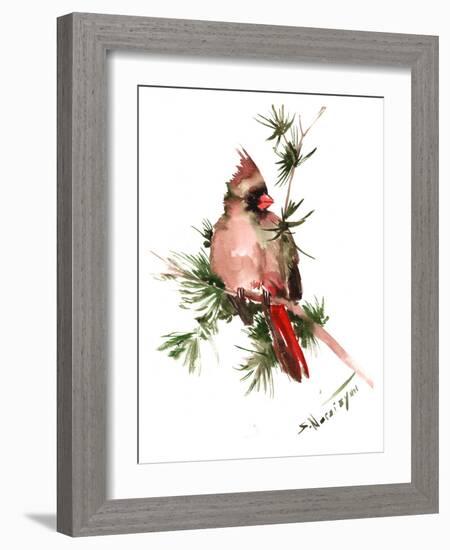 Female Cardinal-Suren Nersisyan-Framed Art Print