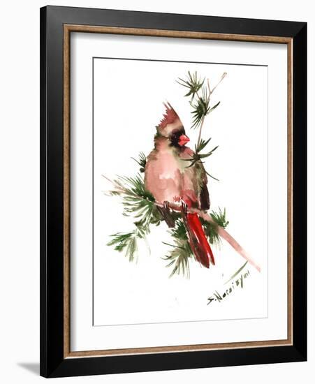 Female Cardinal-Suren Nersisyan-Framed Art Print