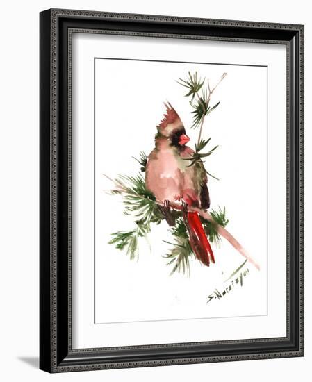 Female Cardinal-Suren Nersisyan-Framed Art Print