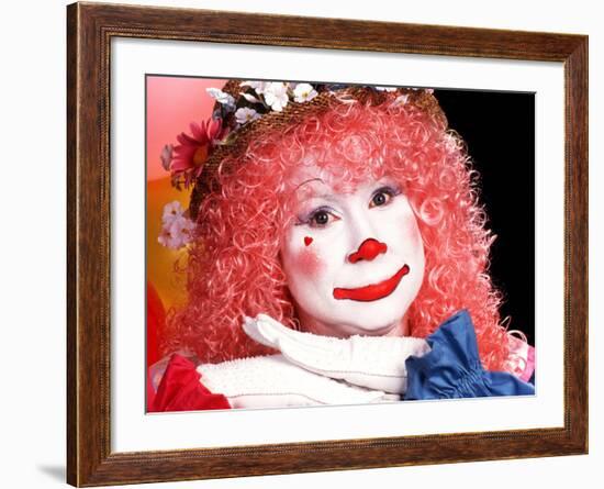 Female Clown with Pink Hair and Balloons-Bill Bachmann-Framed Photographic Print