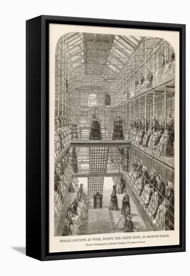 Female Convicts During the Silent Hour at Brixton Prison London-null-Framed Stretched Canvas