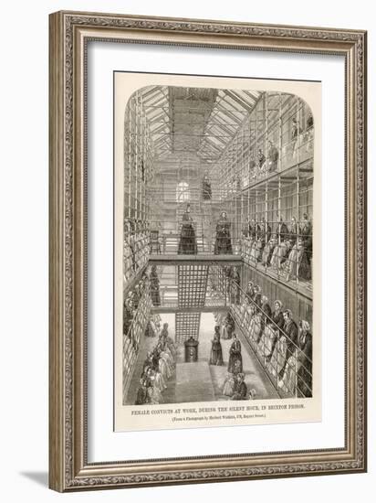 Female Convicts During the Silent Hour at Brixton Prison London-null-Framed Art Print