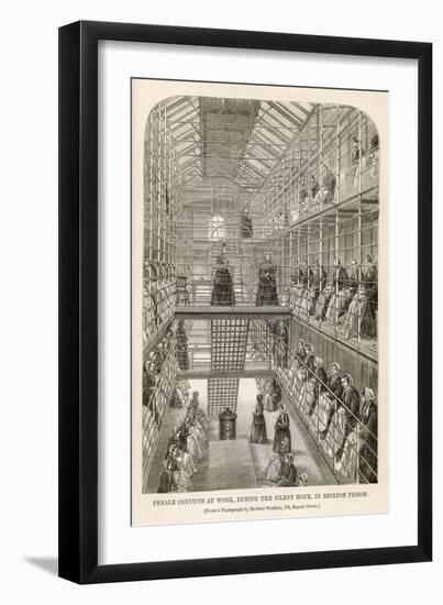 Female Convicts During the Silent Hour at Brixton Prison London-null-Framed Art Print