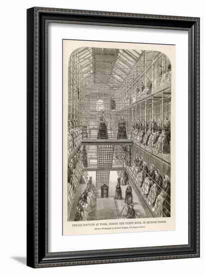 Female Convicts During the Silent Hour at Brixton Prison London-null-Framed Art Print